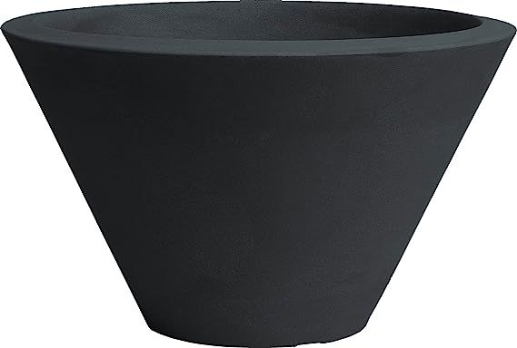 Tecnokit Nicoli Chiron Pot En Résine, Diamètre 50 Cm Hauteur 29 Cm Dans Un Bol Élégant De Jardin Extérieur Intérieur (Antracite)