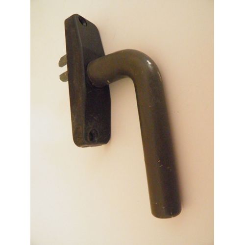 Poignée crémone de menuiserie alu à 1 fourche, Ronde gris foncé, FERCO ou autres, Entraxe:98