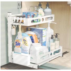 rangement cuisine rangement organisation Organisateur sous évier à 2  niveaux, pour salle de bain, cuisine, rangement