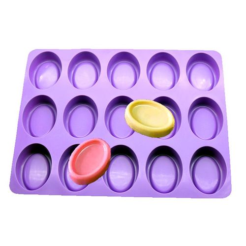 Moule En Silicone, Cavité De 15 Moules Ovales Pour Pain Cuit, Muffins Et Gâteaux De Savon, Savon Naturel, Gâteau Au Fromage, Brownie, Fabrication De Moules À Bonbons