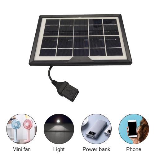 Panneau solaire Portable USB 5V 1.8W, générateur pour téléphone Portable, petit ventilateur, lampe de Camping