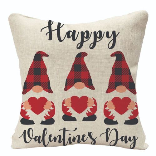 Housse De Coussin En Lin Pour La Saint-Valentin, Taie D'oreiller Décorative Pour Siège De Voiture, Canapé, Produits Pour La Maison, 45x45cm