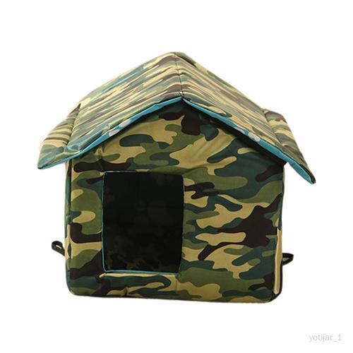 Cave Tente Cabane Apaisant Sommeil Lavable Nid Isolé Chaud Confortable Extérieur Chat Maison Pour Jardin Pelouse Chiot Chaton Carré 35x33x30cm