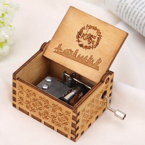 Boîte À Musique En Bois Style Rétro Avec Manivelle, Ornements Artisanaux Pour La Maison, Cadeaux Pour Enfants