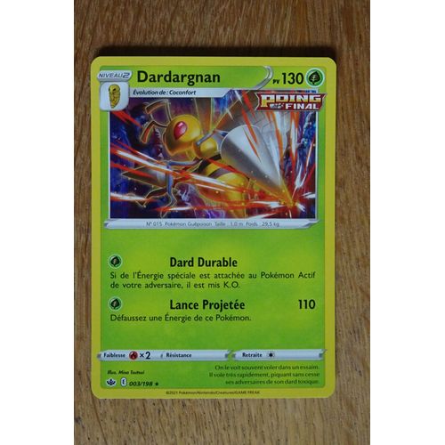 Carte Pokemon Dardargnan Holo 130 Pv 003/198 Epée Et Bouclier 6