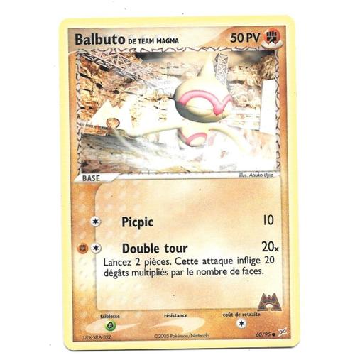 Carte Pokémon Balbuto 60/95 - Ex Team Magma Vs Team Aqua (Fr)
