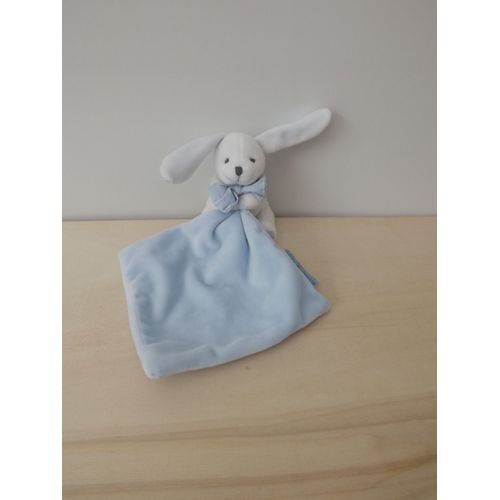 Doudou Lapin Blanc Bleu Noeud Papillon Doudou Et Compagnie