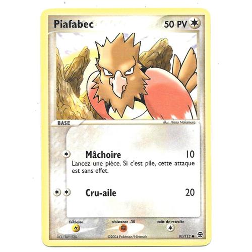 Carte Pokémon Piafabec 81/112 - Set Ex Rouge Feu & Vert Feuille (Fr)