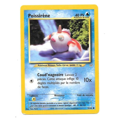 Carte Pokémon Poissirène 45/64 - Set Néo Révélation (Fr)