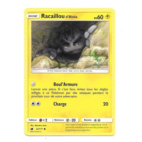 Carte Pokémon Racaillou D'alola 32/111 - Invasion Carmin (Vf)