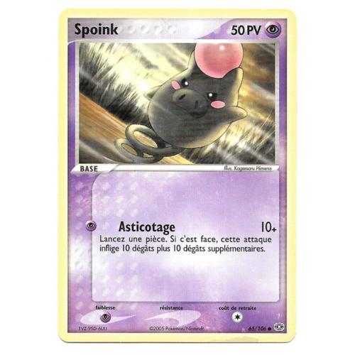 Carte Pokémon - Spoink 65/106 - Set Ex Emeraude (Fr)