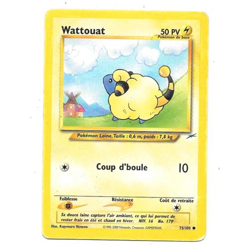 Carte Pokémon Wattouat 75/105 - Set Neo Destiny (Fr)