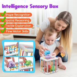 Jeux de Bébé Montessori 6 mois - 3 ans 4 en 1 Anneaux Empilables en Cube  Souple Jeux de Corde à Tirer Jouets éducatifs Sensoriel - Cdiscount Jeux -  Jouets