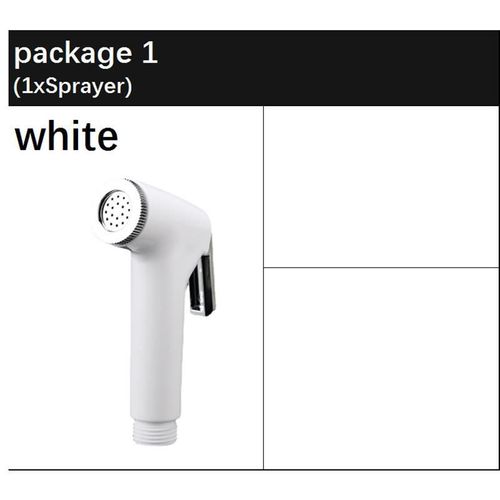Pomme de douche musulmane, robinet de toilette, Bidet ABS blanc argent, support de réservoir, tuyau à ressort pour téléphone, cul anal, auto-nettoyage, wc salle de bains