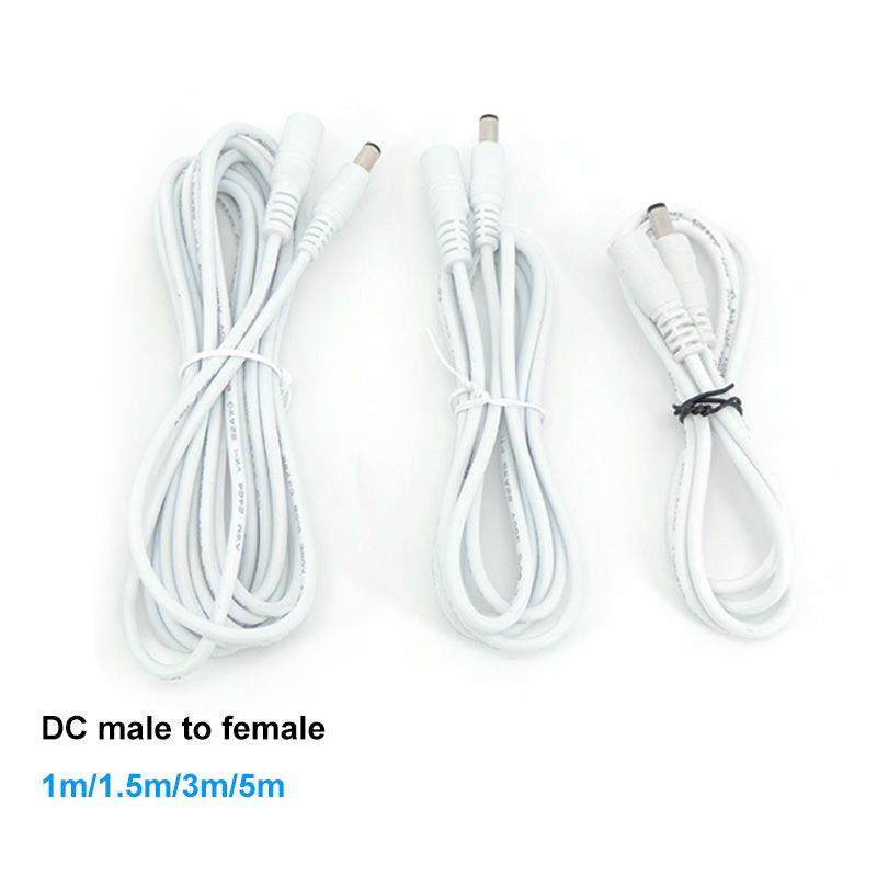 Cble d'alimentation blanc, connecteur femelle  mle, rallo...