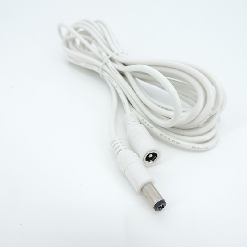 Cble d'alimentation blanc, connecteur femelle  mle, rallo... - 2