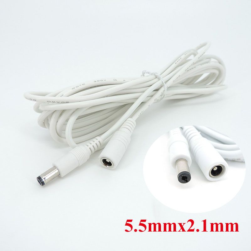 Cble d'alimentation blanc, connecteur femelle  mle, rallo... - 3