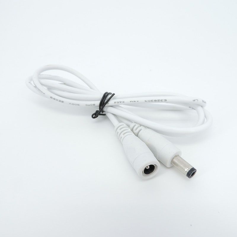 Cble d'alimentation blanc, connecteur femelle  mle, rallo... - 4