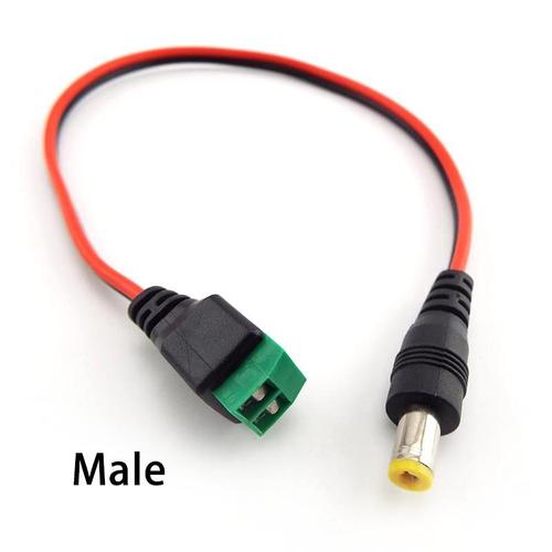 Câble fiche mâle femelle vers connecteur DC 12V, extension de câble pour bande lumineuse LED, accessoires de caméra CCTV 5.5x2.1mm