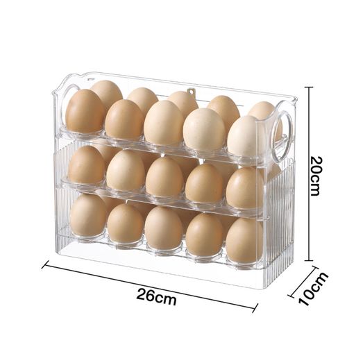 Réfrigérateur Porte-Oeufs 3-Couche Flip Oeuf Boîte De Rangement Pour Porte De Réfrigérateur Oeufs Organisateur Rack Plateau Frais-Conservation Conteneur D'oeufs Cas