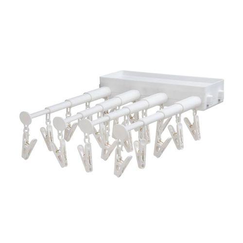 Support de séchage de linge pliant mural avec plateau, 20 Clips