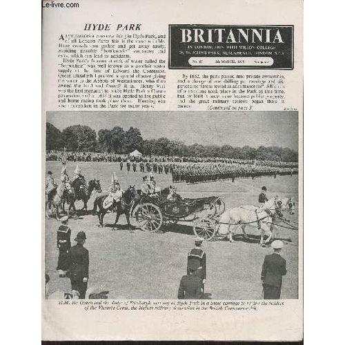 Britannia N°67- 5th March 1957-Sommaire: Hyde Park-The Outcasts Of Poker Flat- If You Are Coming To Quebec- Memories Of A Scottish High School- Longleat- Mr Harold Macmillan, Our New Prime Minister-(...)