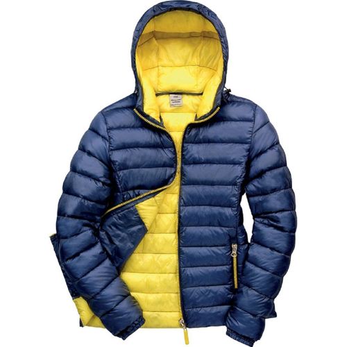 Veste Matelassée - Doudoune Femme R194f - Bleu Marine Et Jaune