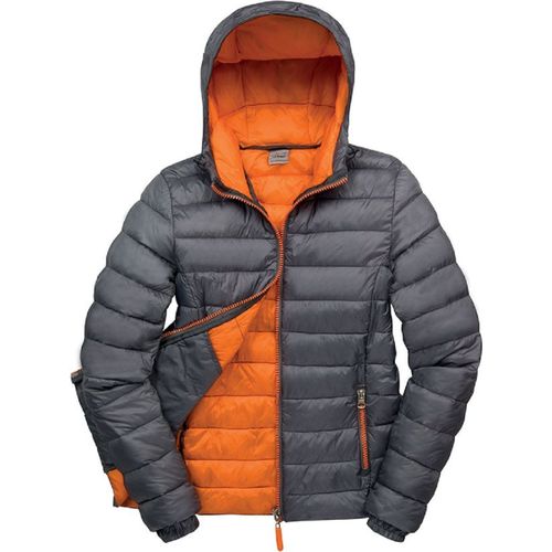 Veste Matelassée - Doudoune Femme R194f - Gris Et Orange