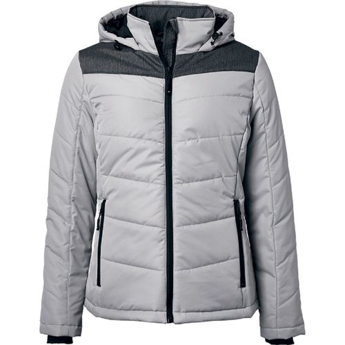 Veste Matelassée À Capuche - Doudoune - Jn1133 - Gris Argent - Femme