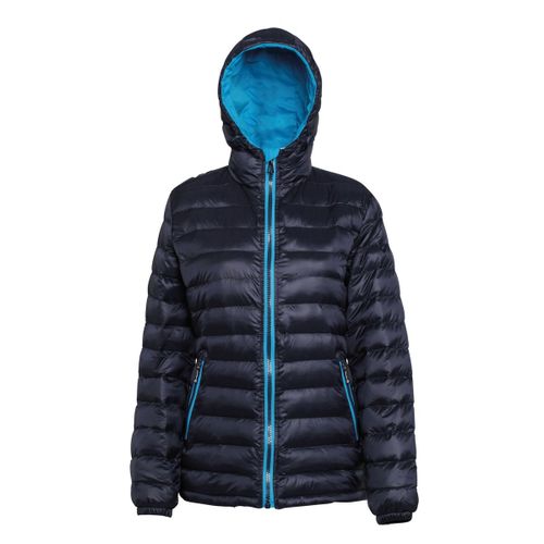 Doudoune Matelassée Manches Longues Pour Femme - Ts16f - Bleu Marine Et Saphir