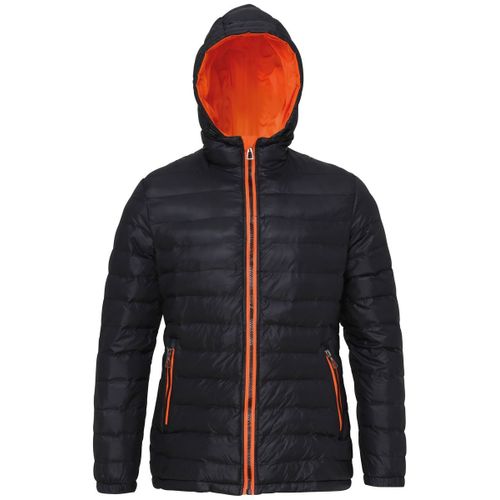 Doudoune Matelassée Manches Longues Pour Femme - Ts16f - Noir Et Abricot