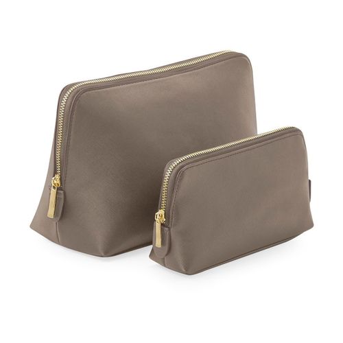 Trousse en similicuir taille L - BG751 - marron taupe