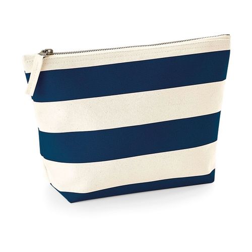 Trousse en coton - W684 - beige et bleu marine