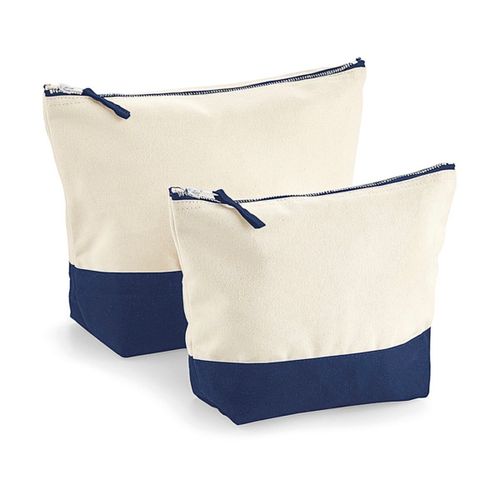 Trousse en coton taille L - W544 - beige et bleu marine
