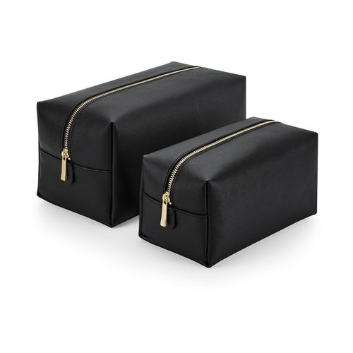 Trousse de toilette aspect cuir taille L - BG749 - noir