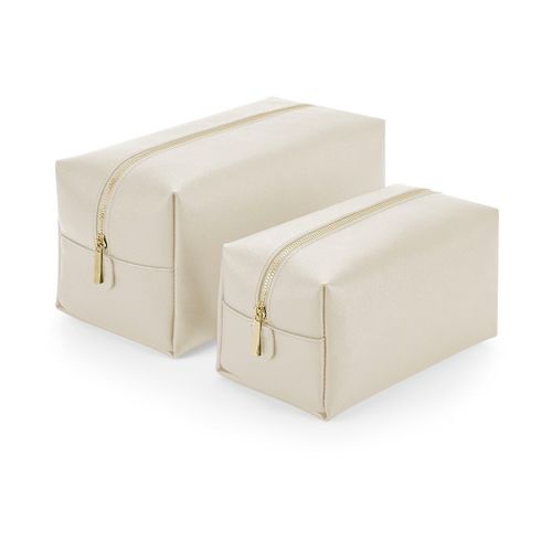 Trousse de toilette aspect cuir taille L - BG749 - beige oyster