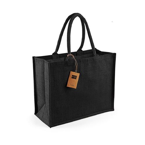 Cabas en toile de jute - W407 - noir