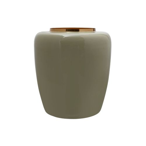 Vase Rond Design "Tribuna" 36cm Menthe & Or