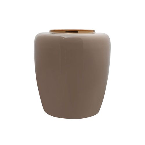 Vase Rond Design "Tribuna" 36cm Taupe & Or