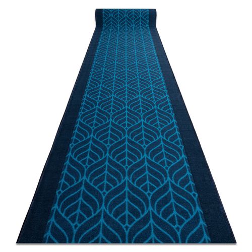 67x310 Cm Tapis De Couloir Antidérapant Pióra Plumes Bleu Foncé 67cm