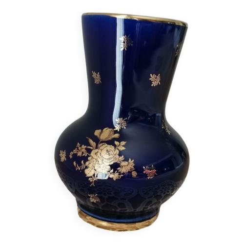 Vase en porcelaine de Gien bleu