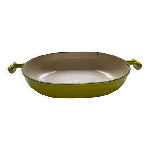 Plat  Gratin Vintage En Fonte Le Creuset Vert