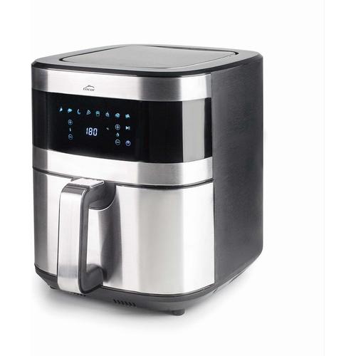 - 69511 - Friteuse Sans Huile Ecofry, Friteuse À Air Avec Technologie Totalcook, Friteuse À Air Avec Livre De Recettes Exclusif En 3 Langues, Écran Tactile, 8 Programmes, 1500 W, Capacité 5.5L