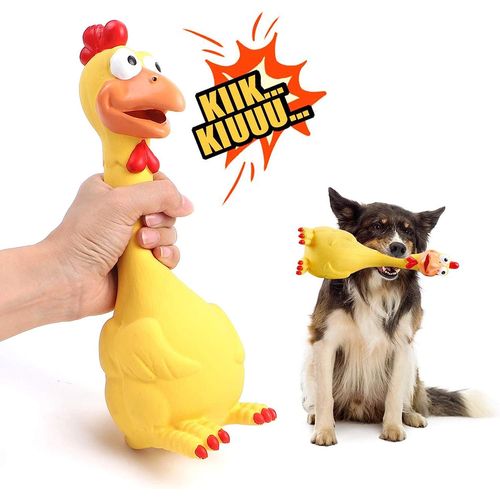 Poulet En Caoutchouc Jaune Grinçant, Jouets Pour Animaux De Compagnie, Jouets Pour Chiens, Jouets À Mâcher, Indestructibles, Super Durables, Amusants, Adaptés Aux Grands Chiots, Cadeaux De Noël