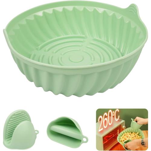 Accessoire Air Fryer, 19cm Panier Friteuse En Silicone, Panier Friteuse En Silicone Réutilisable Antiadhésif Pour Friteuse À Air, Air Fryer Silicone Pot Panier, Micro-Ondes, Le Moule À Gâteau