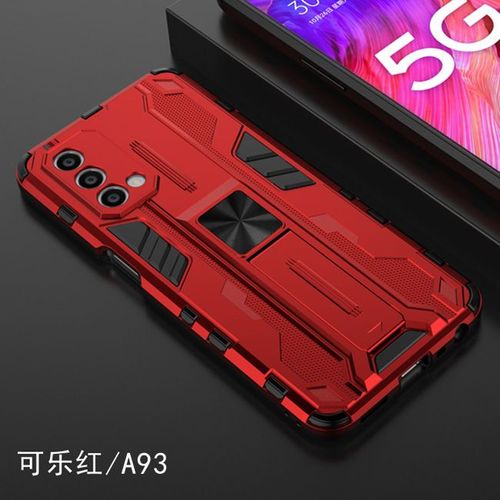 Etui Coque Pour Oppo A74 4g All-Inclusive Anti-Drop Magnetic Bracket Mobile Phone Case, [Rouge] Supersonic Bracket