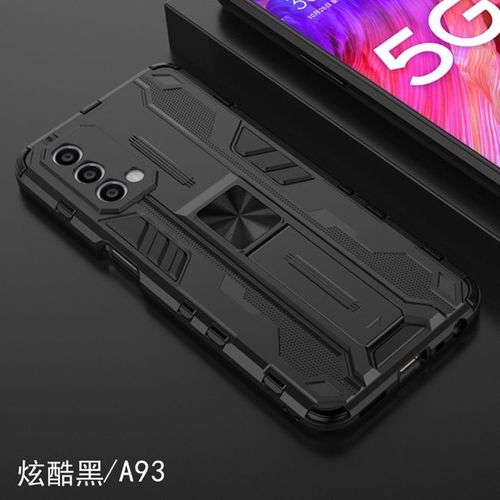 Etui Coque Pour Oppo A74 4g All-Inclusive Anti-Fall Magnetic Bracket Mobile Phone Case, [Black] Supersonic Bracket