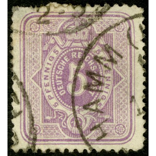 Timbre Oblitéré Deutsche Reichs Post, 5 Pfennig