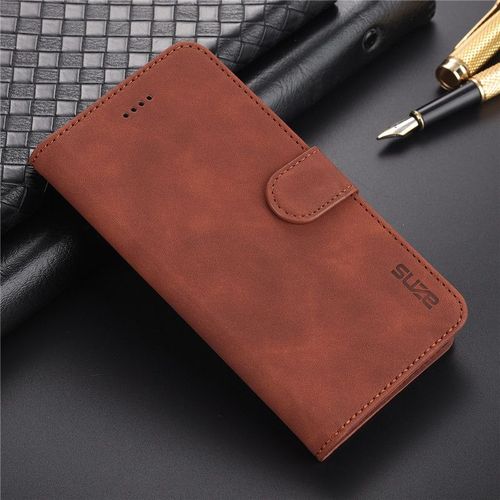 Etui Coque Pour Honor 50 Flip Bracket Étui En Cuir Givré Étui Anti-Chute Tout Compris Étui Pour Téléphone Portable D'affaires, [Marron] Série Aishang