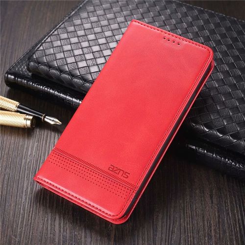 Etui Coque Pour Étui En Cuir Avec Support A Rabat Pour Iphone Xr Étui En Silicone Anti-Chute Tout Compris Pour Téléphone Portable Professionnel, Rouge (Étui En Cuir A Motif De Vache Magnétique)